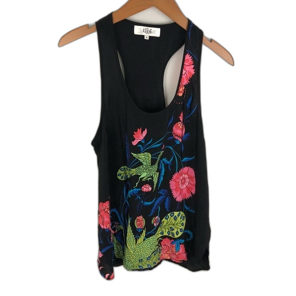 Tibi Peacock Floral Printed Tank Size 8 - Picture 1 of 11
